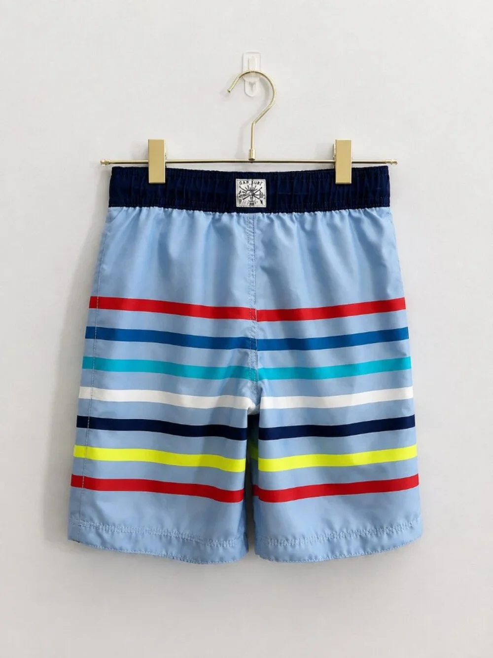 Gap Kids Boys Swim Trunks M 8-9 Blue Striped Board Shorts Mesh Lined